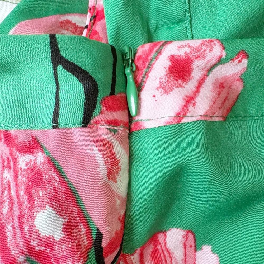 Who What Wear Green and Pink Floral Midi Skirt Womens Size 12 - Picture 7 of 7